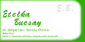 etelka bucsay business card